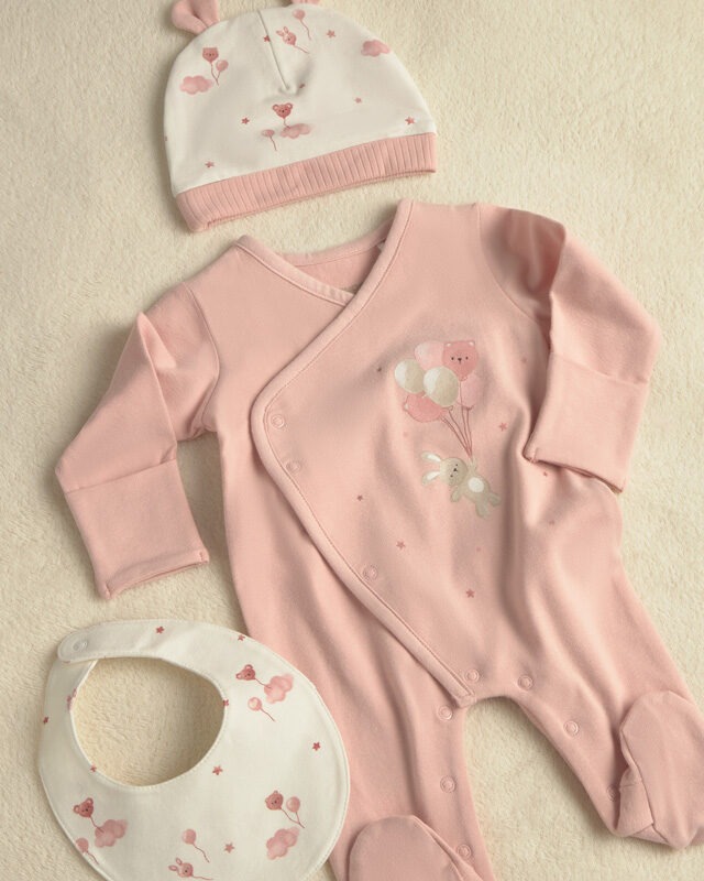 Conj. de babygrow gorro e babete Mayoral